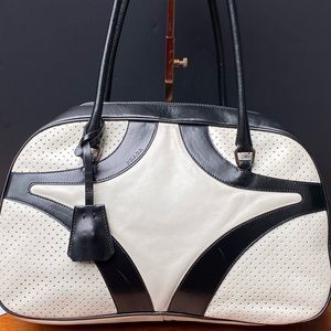 Authentic Prada Vintage Two Tone Leather Bowler